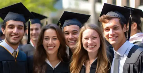 Image of happy MBA graduates